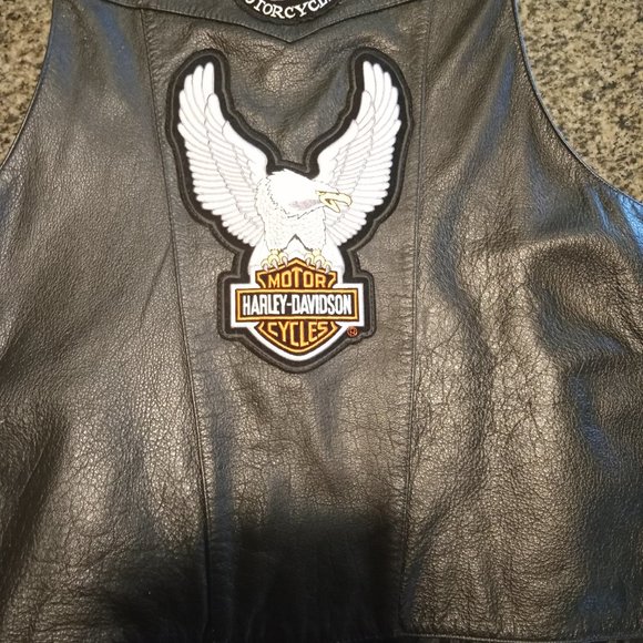 Milwaukee Leather Harley Davidson motorcycle leather tactical vest - Picture 2 of 3